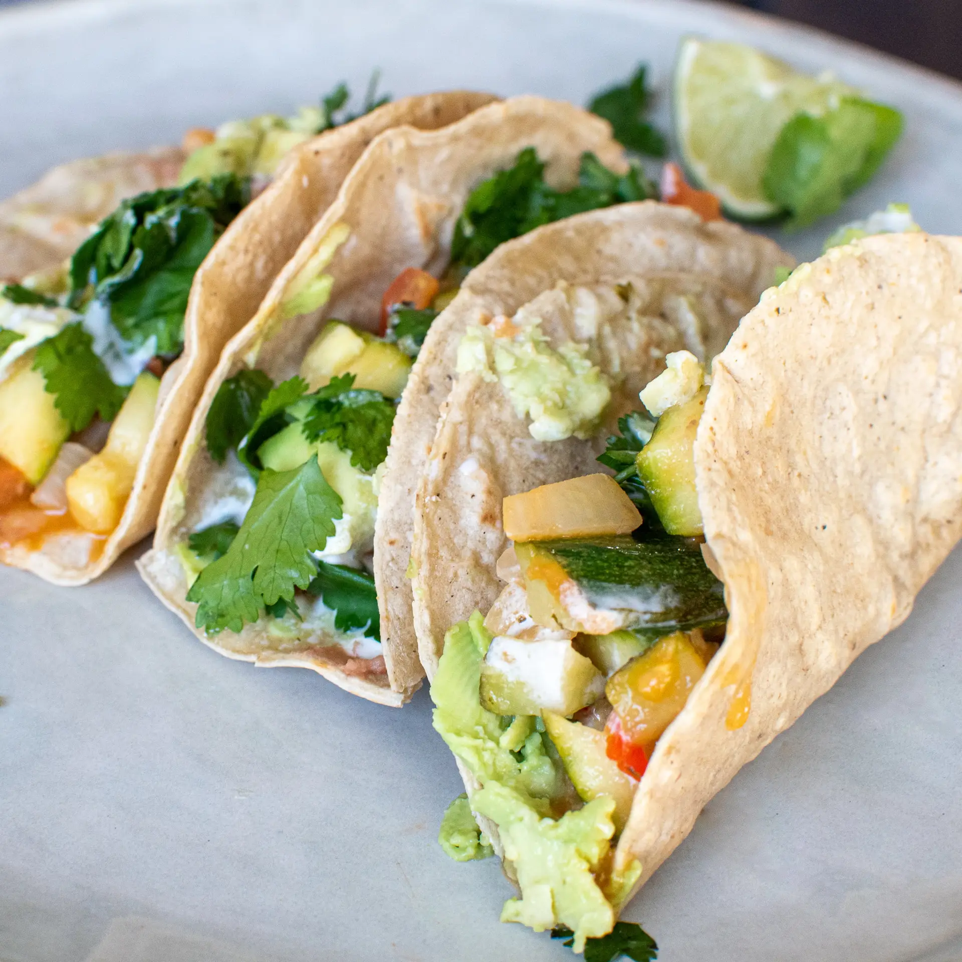 Tacos de calabacitas a la Mexicana